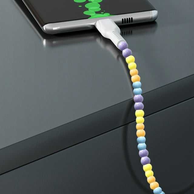 Klonfd Beaded 2 In 1 Data A Unique And Fashionable Feel To Your Charging And Data Transmission Experience.