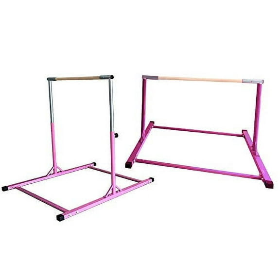 X-Factor 5 Ft Horizontal Bar Athletic Teens Adjustable Gymnastics Children's & Junior Training Kip Bars Pink
