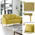 thumbnail image 3 of Duety 3 Piece Set with Velvet Living Room Sofa and 2-Loveseat in Goldenrod, 3 of 5