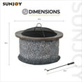 Sunjoy 32 in. Fire Pit for Outside, Outdoor Stone Wood Burning Firepits