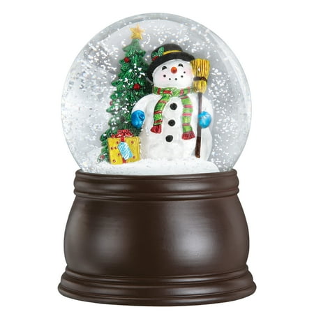 - Gleeful Snowman Snow Globe with Blower Wood Finish