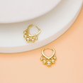 thumbnail image 4 of Pendientes de aro de oro para mujer Pendientes chapados en oro de 14 quilates Linda bola D, 4 of 5