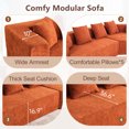 thumbnail image 3 of Aukfa 130" Oversized Modular Sectional Sofa Boneless Sofa with Chiase, 5 Pillows, Chenille, Orange, 3 of 7