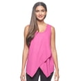 thumbnail image 2 of Expert Brand USA-Made Women's MoCA Cotton Blend Front Tie Tank Top, Berry, 2XL, 2 of 6