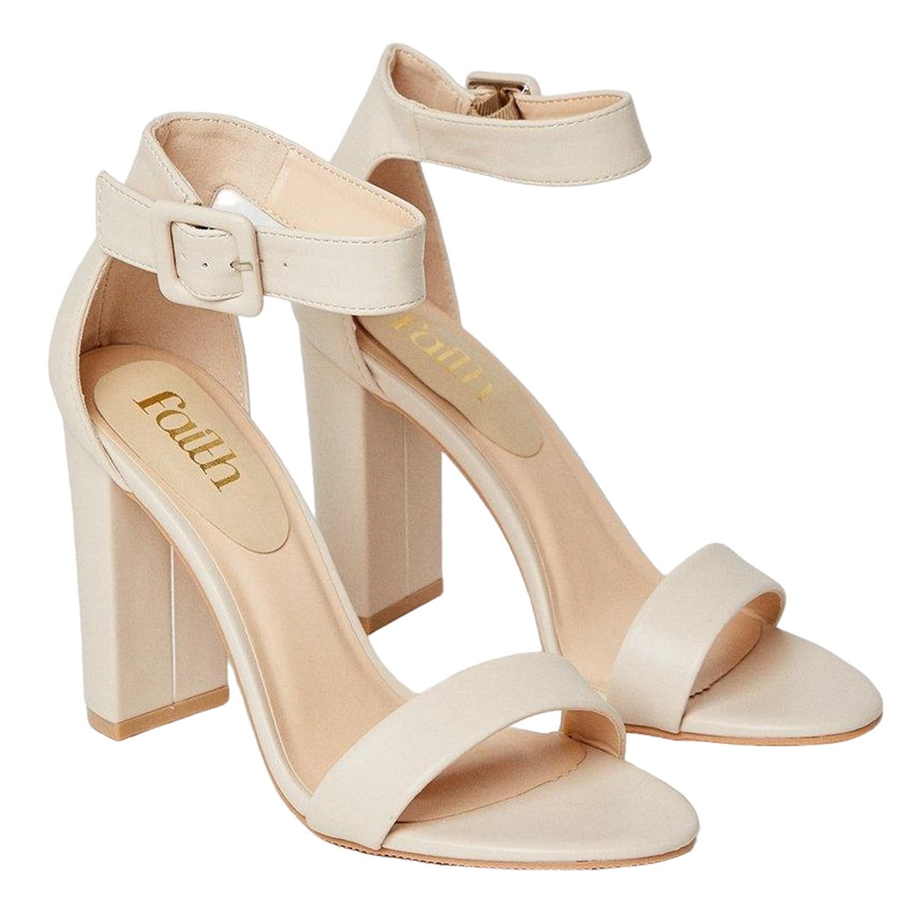 Faith Womens Covered Buckle High Block Heel Sandals Walmart