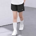 thumbnail image 4 of MGDXOX Girls Elastic Waist Relaxed Fit Casual Shorts Solid Color Simple Basic Bottoms Soft Breathable Comfortable for Everyday Kids Wear and Outdoor Play Black 11 Years, 4 of 5