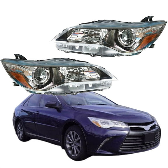 Headlights Replacement for 2015 2016 2017 Toyota Camry Headlights 81150-06C70 81110-06860 Pair Left and Right Side (Passenger Driver Side)