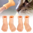 thumbnail image 1 of HUASHENG 2pc Finger Feet Puppet Tiny Feet 2 Pairs Finger Shoes Realistic Left And Right Small Feet For Fun Adults And Teens, 1 of 5