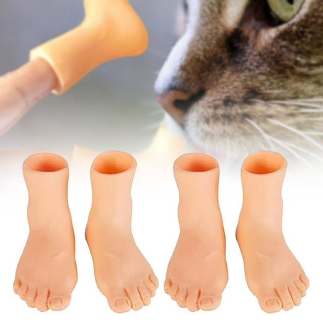 HUASHENG 2pc Finger Feet Puppet Tiny Feet 2 Pairs Finger Shoes Realistic Left And Right Small Feet For Fun Adults And Teens