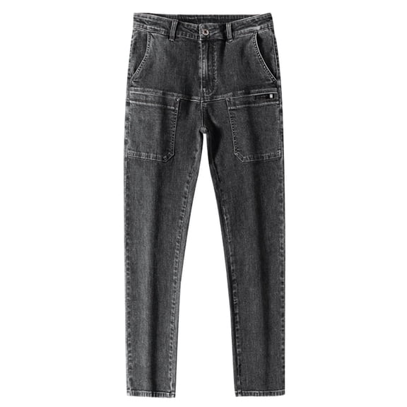 QHFBli Mens Slim Fit Stretch Jeans Jeans for Men, Distressed Straight Leg Fashion Comfort Flex Waist Pants