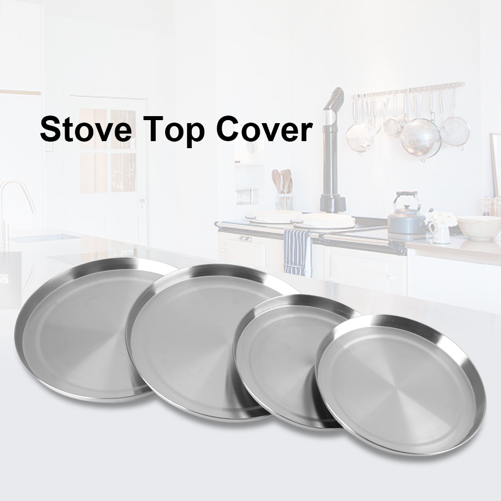 TOPINCN 4Pcs//Set Stainless Steel Kitchen Stove Top Burner Covers Cooker Protection