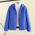 thumbnail image 3 of comerut Fall Winter Women Jacket Thick Padded Warm Windproof Soft Zipper Closure Loose Cardigan Hooded Long Sleeve Lady Down Coat, 3 of 7