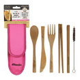 thumbnail image 1 of allBambu Bamboo Cutlery Set - Kids, Pink, 1 of 1