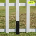 thumbnail image 3 of ToppiJoy 5 Pack Fence Post Anchor Metal Fence Post Repair Kit Wood Fence Post Heavy Duty Double Support Anchor Ground Spike Fence Brackets for Metal Posts (Black, 5), 3 of 30