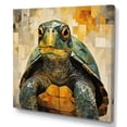 thumbnail image 2 of Designart "Cubist Olive Green Turtle" Animals Turtle Wall Art Living Room, 2 of 7