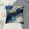 thumbnail image 2 of QZHH Blue and Gold Throw Pillows Covers, Decorative Gold and Blue Abstract Marble Pillow Covers 18" x 18", Blue and Gold Cushion Covers Sofa Living Room Couch Home Decor Pillowcase, 2 of 5