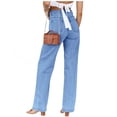 thumbnail image 3 of High Waisted Straight Leg Women's Jeans Loose Casual Lightweight Denim Pants, 3 of 5