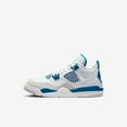 thumbnail image 3 of Air Jordan; Athletic Shoes + Retro + Unisex Kids +, + Off White / Military Blue +, + 4, 3 of 8