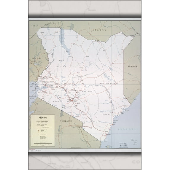 24"x36" Gallery Poster, cia map of kenya 1969 p2