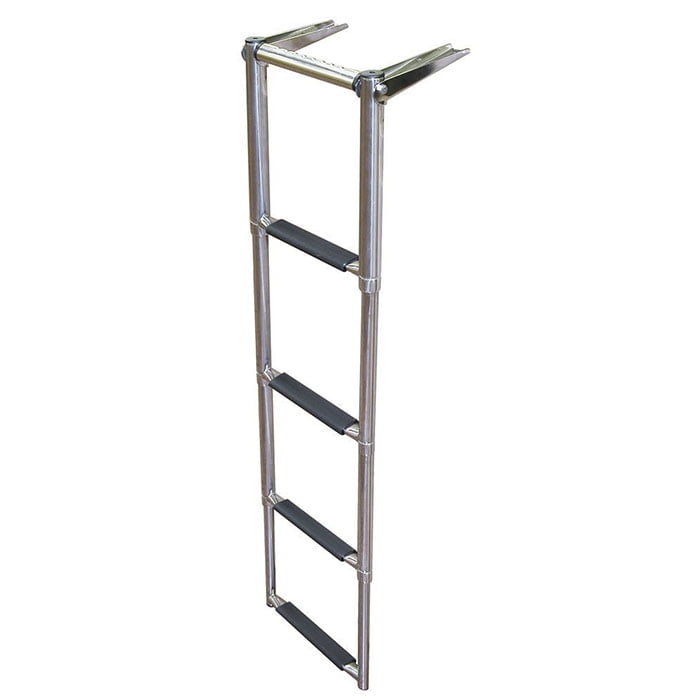White Water B00351CHA Stainless Over Platform Telescoping Boat Ladder