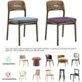 thumbnail image 5 of Square Chair Seat Covers Set of 4, Purple Chair Covers with Elastic Ties, Soft Stretch Removable Universal Chair Protector Seat Cushion Slipcovers for Dining Room Kitchen Office, 5 of 6
