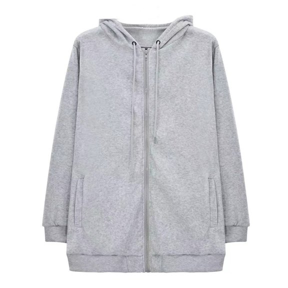 ShomPort Women's Casual Fall Winter Full Zip up Hoodie Loose Long Sleeve Sweatshirt Lounge Jacket with Pockets