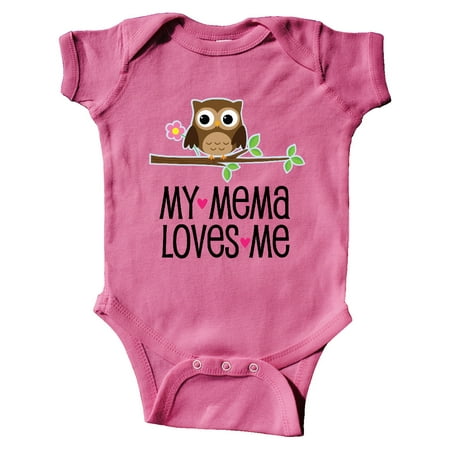 

Inktastic Mema Loves Me Girl Owl Gift Baby Girl Bodysuit