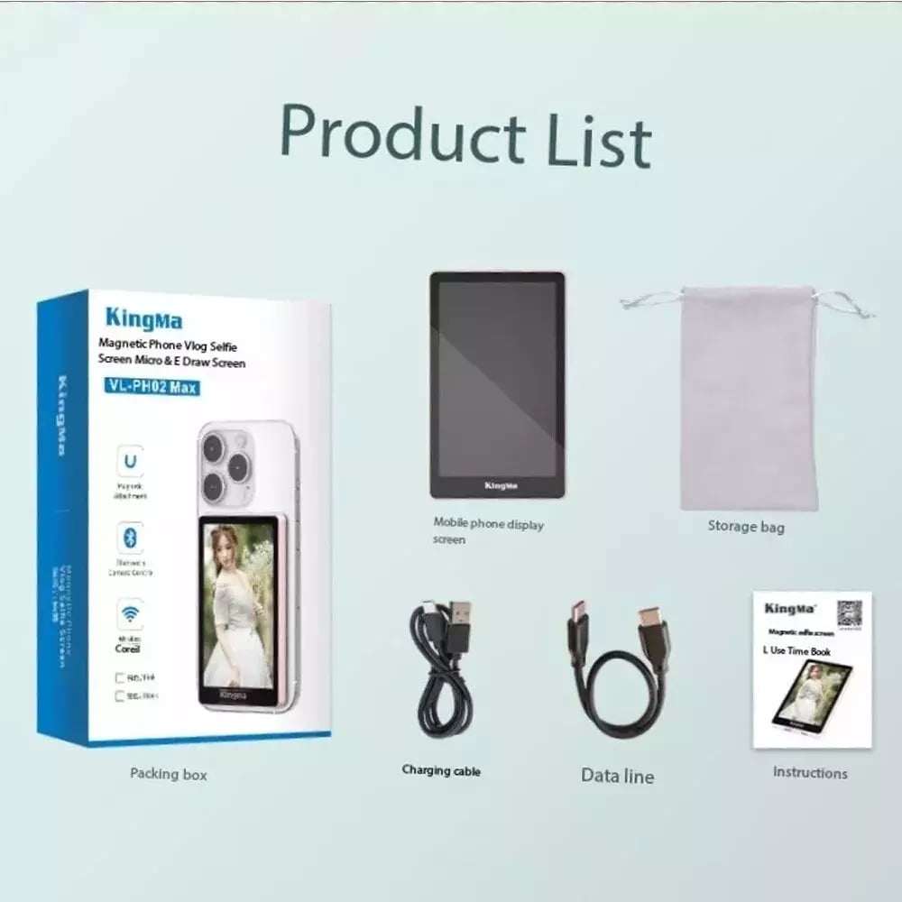 Monitor Selfie Magnetico Per IPhone – 4K 30FPS, Sincronizza Fotocamera Posteriore, Per Vlog, Live, TikTok
