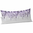 thumbnail image 2 of Purple Body Pillow Covers 20"x60", Eucalyptus Leaves Soft Brushed Microfiber Breathable Throw Pillow Covers, Pillowcase with Zipper for Couch Sofa Bedroom Living Room, 2 of 9