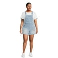 Dollhouse Women's Plus Size Cuffed Denim Shortalls - Walmart.com