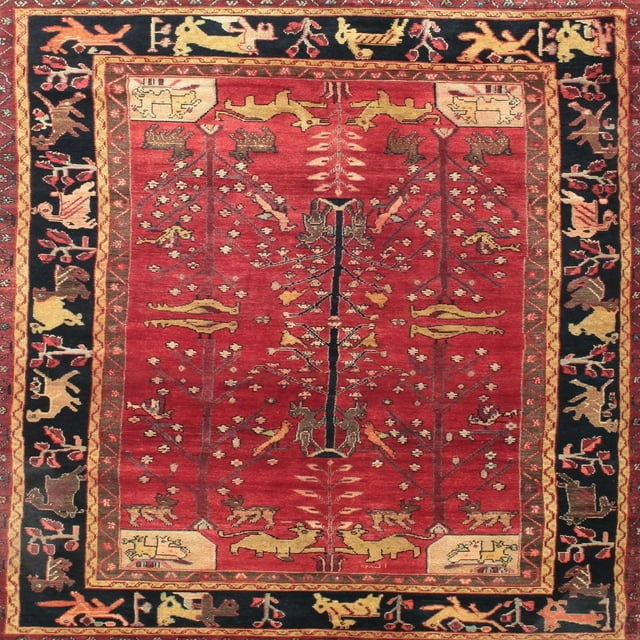 Ahgly Company Tapis d'Intérieur Lavables en Machine, Tapis Traditionnels, Carrés de 4'