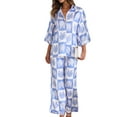 thumbnail image 2 of Coduop Women 2 Piece Nightwear Pajamas Set Seashell Print 3/4 Sleeve Sleepsuit Loungewear Set, 2 of 9