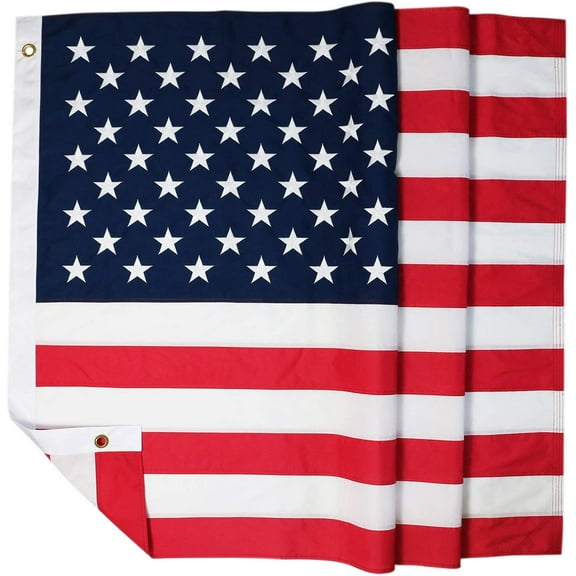 American USA Flag 3x5 FT Deluxe Long Lasting Outdoor US Flag Fade Resistant Embroidered Stars and Sewn Stripes USA Flag (3 by 5 foot)