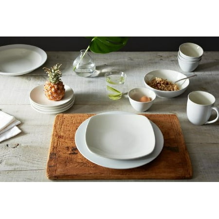 Noritake Colorwave Mustard Coupe - Noritake Colorwave White 4-Piece Square Place Setting