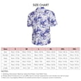 thumbnail image 4 of Camisa estampada de manga corta elegante para hombre, de color morado, imprescindible para vacaciones, con cuello vuelto y botones casuales para viajes, 4 of 4