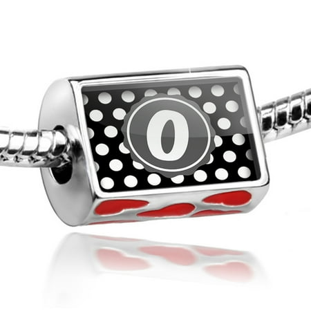 Black Polka Dots Chart - Bead Monogram 0 Black Polka Dots Charm Fits All European Bracelets
