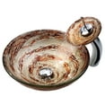 thumbnail image 4 of KRAUS Ares Glass Vessel Sink in Gold with Single Hole Single-Handle Waterfall Faucet in Chrome, 4 of 6