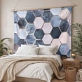 thumbnail image 3 of Navy Blue Grey Tapestry for Bedroom Wall Hanging Tapestry, Modern Abstract Art Geometric Ceiling Backdrop Tapestries Poster Blanket Wall Decor for Teens Room Living Room Dorm 39" x 59", 3 of 8