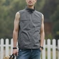 thumbnail image 2 of Dwelliawo Vest for Men Fishing Casual Lightweight Jackets Quick Dry Outdoor Vests with Pocket Zip Up Sleeveless Vest Gray 2XL, 2 of 4