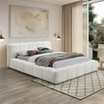 thumbnail image 5 of Pemberly Row Contemporary Soft Cream Chenille Fabric Queen Bed, 5 of 7