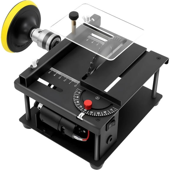 Table Saw, Multi-Functional Mini Table Saws Electric Desktop Saws DIY Wood Working Cutting Tool for DIY Handmade Wooden Model Crafts Woodworking Plastic Cutting