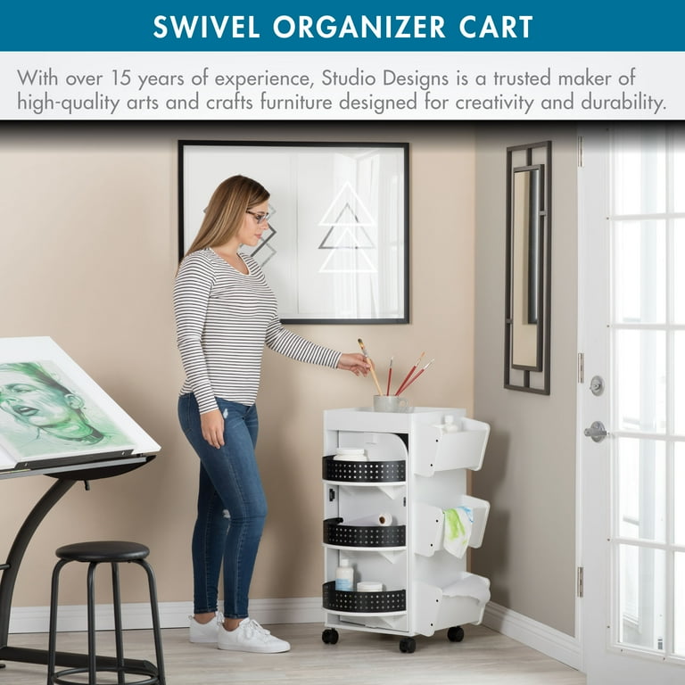 Studio Designs 4-Sided Swivel Mobile Organizer Cart for Craft