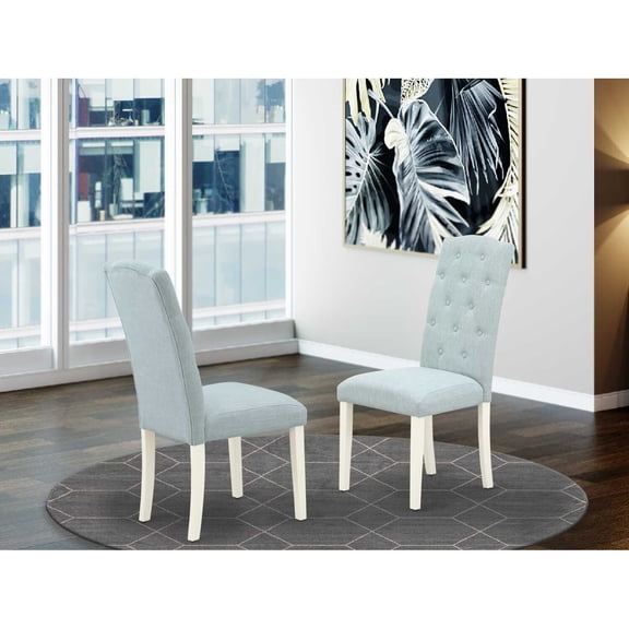 East West Furniture Dining Chair Linen White, CEP2T15