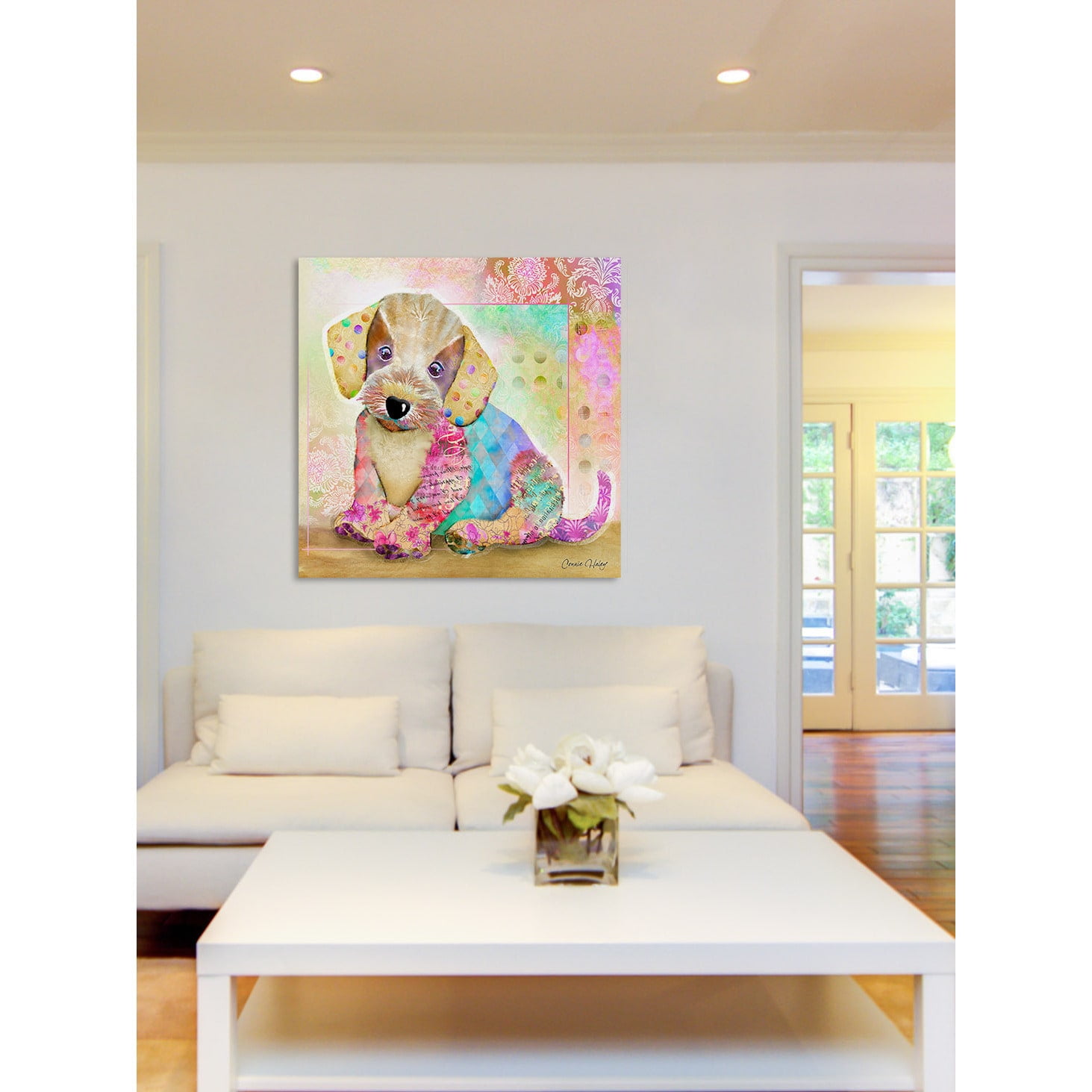 Marmont Hill "Puppy Love II" by Connie Haley Painting Print on Wrapped Canvas