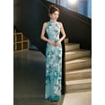 thumbnail image 4 of Cheongsam Women Sexy Backless Dress Sleeveless Floral Vintage Dress Long Qipao S to 5XL, 4 of 7
