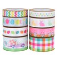 thumbnail image 1 of SUTENGDA 8 rolls of Easter Ribbons Multicolor Decoration Satin for DIY Wrapping Crafts Decoration, 1 of 6
