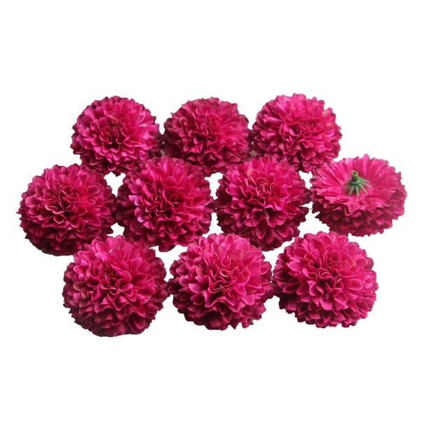 10 cabezas de flores de seda para ramo de novia, decoración de fiesta, manualidades - Rojo, como rojo vino tinto