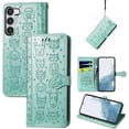 thumbnail image 2 of for Samsung Galaxy S23+ Plus (Not S23) PU Leather Flip Wallet Case, Cute Cat Dog Cartoon Style with Card Slots Holder Phone Cover Case for Samsung Galaxy S23 Plus MG Green, 2 of 9