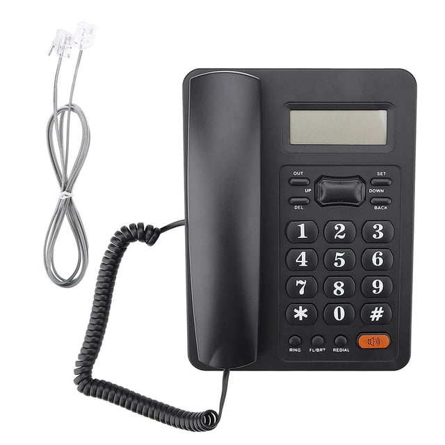 Teléfono fijo con cable para oficina en casa, identificador de llamadas y función de remarcación