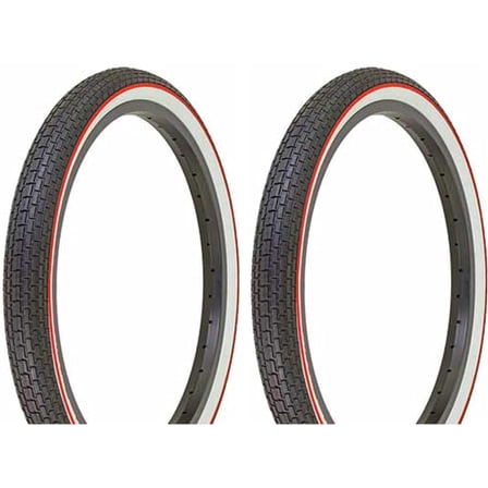 Lowrider Two Bike tire Duro 20 x 1.75 Black/White Side Wall Red Line HF-120A. Bicycle tire,Bike Parts,Bicycle Parts